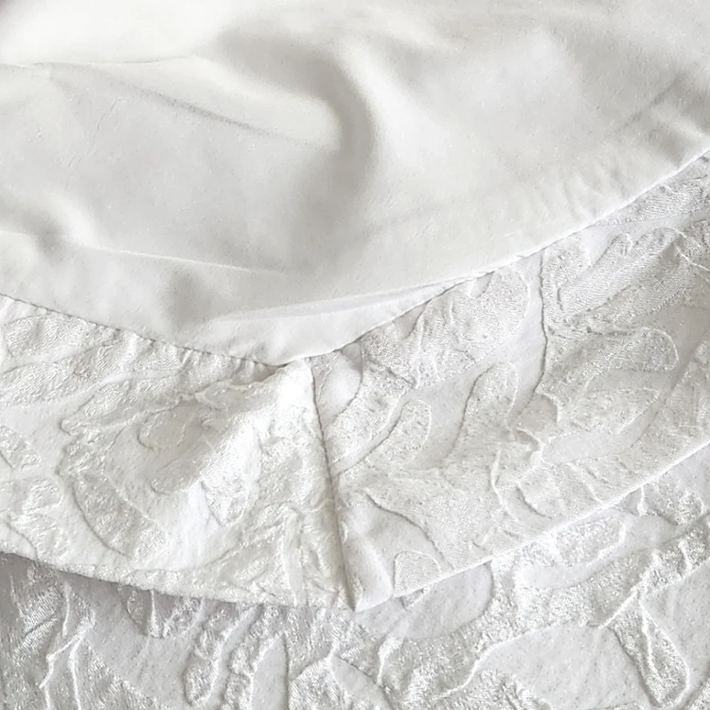 Hampton Hotel Quality White Queen Size Duvet Cover Classic Jacquard